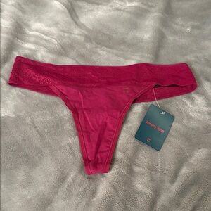 Tommy John Deep Red Lace Thong